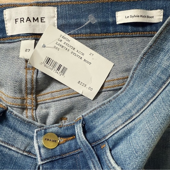 Frame le Sylvie Kick Boot High Rise Stretch Denim Cropped Jeans Size 27 - Picture 6 of 7